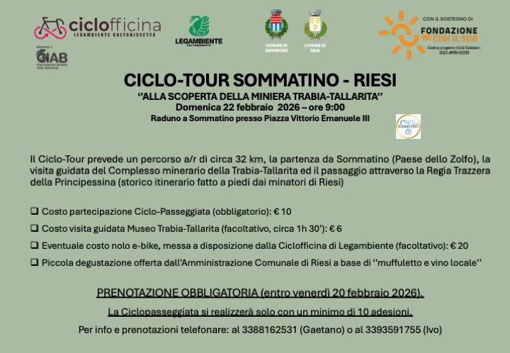 Ciclo-tour Sommatino-Riesi: in bici alla scoperta della Miniera Trabia-Tallarita