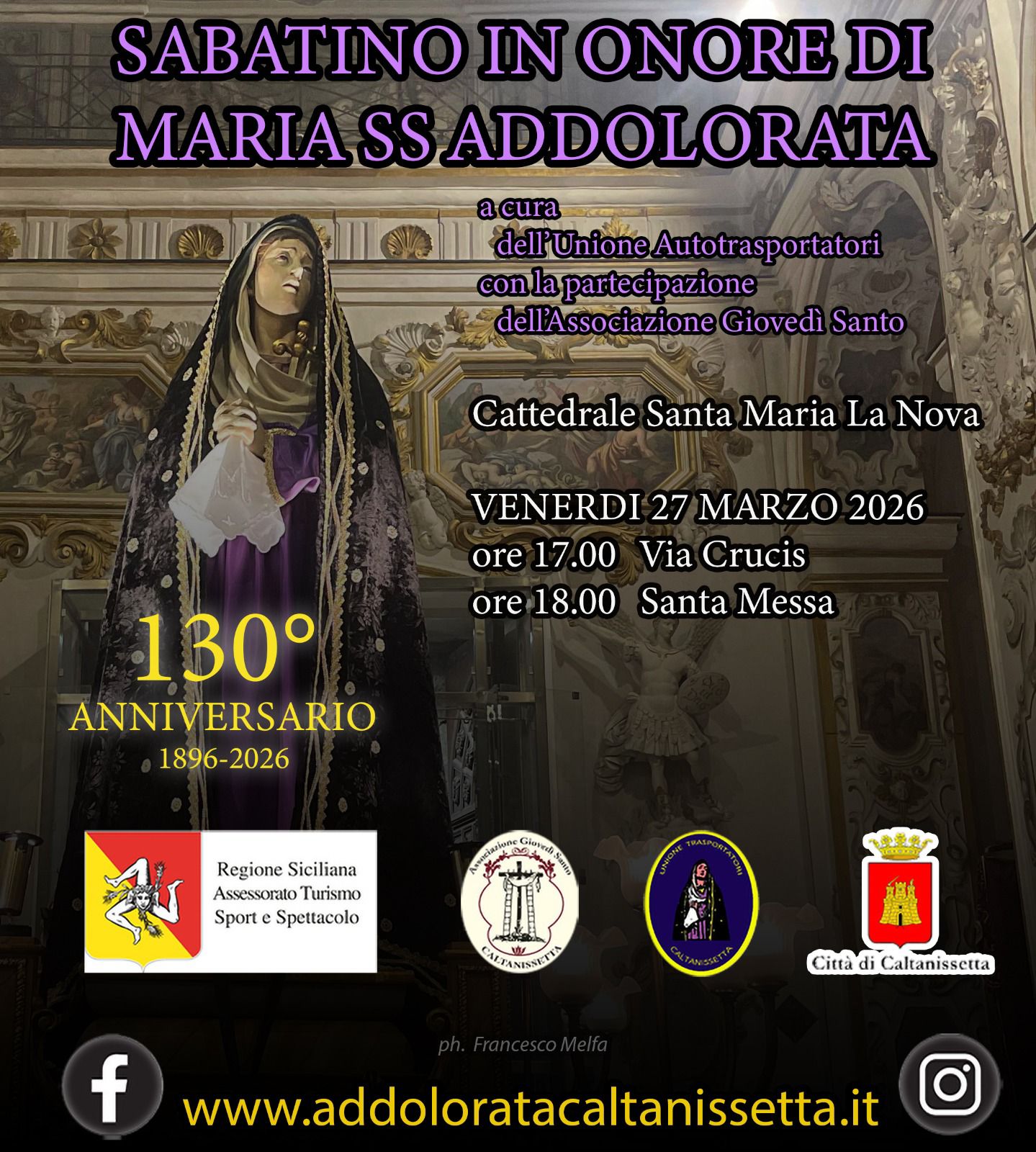 Ultimo Sabatino dell&rsquo;Addolorata, al via le celebrazioni in Cattedrale