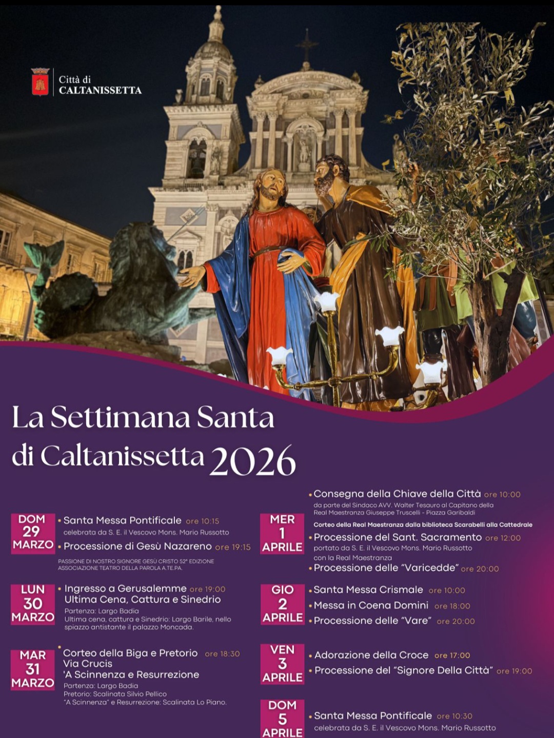 Caltanissetta si prepara alla Settimana Santa 2026: un anno di promozione per valorizzare la tradizione