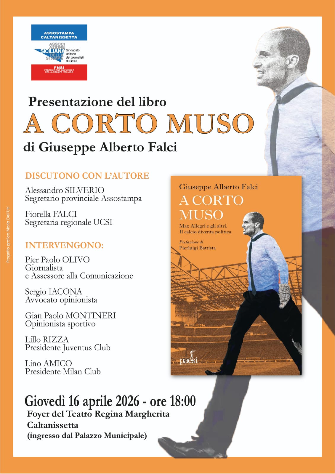 “Calcio e politica, intrecci contemporanei: a Caltanissetta la presentazione di A corto muso”