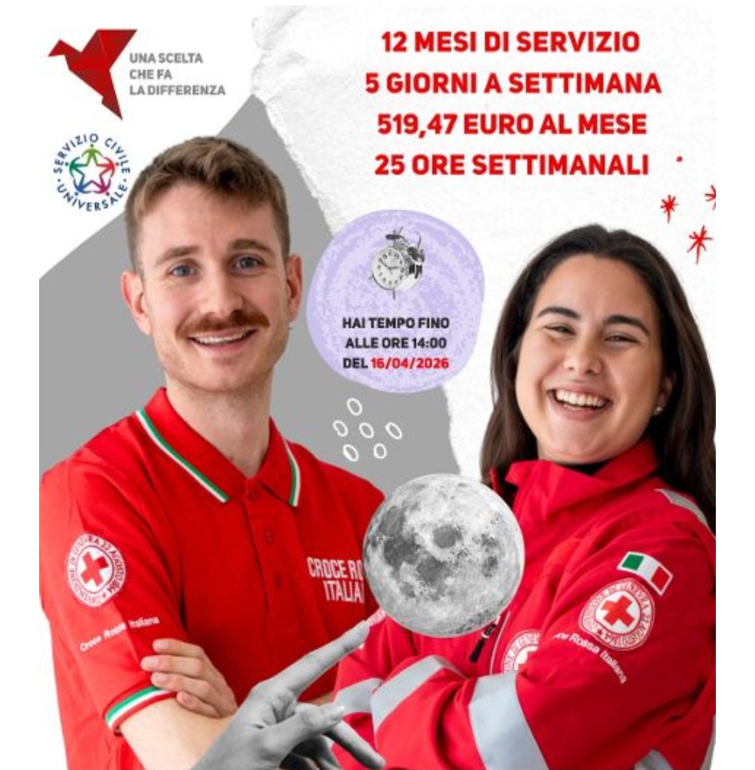 Servizio civile: prorogato al 16 aprile il bando della Croce Rossa a Caltanissetta, 28 posti disponibili