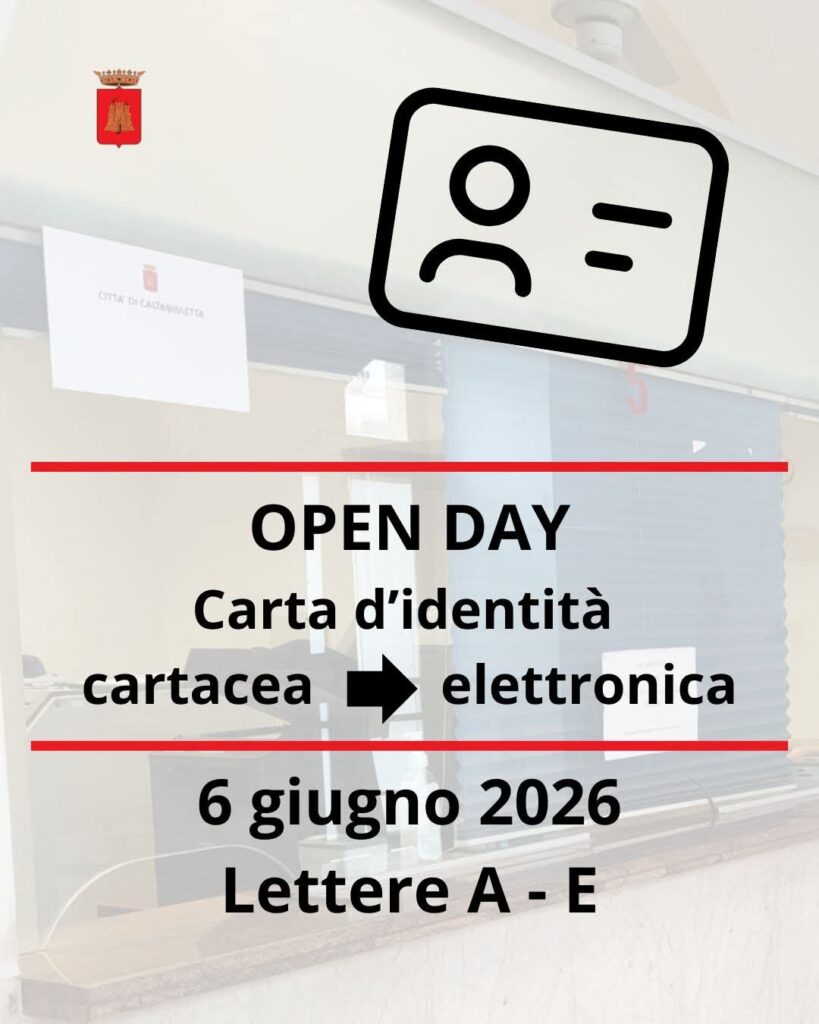 Caltanissetta, open day per il rilascio della Carta d&rsquo;Identit&agrave; Elettronica: nuove date e accessi suddivisi per cognome