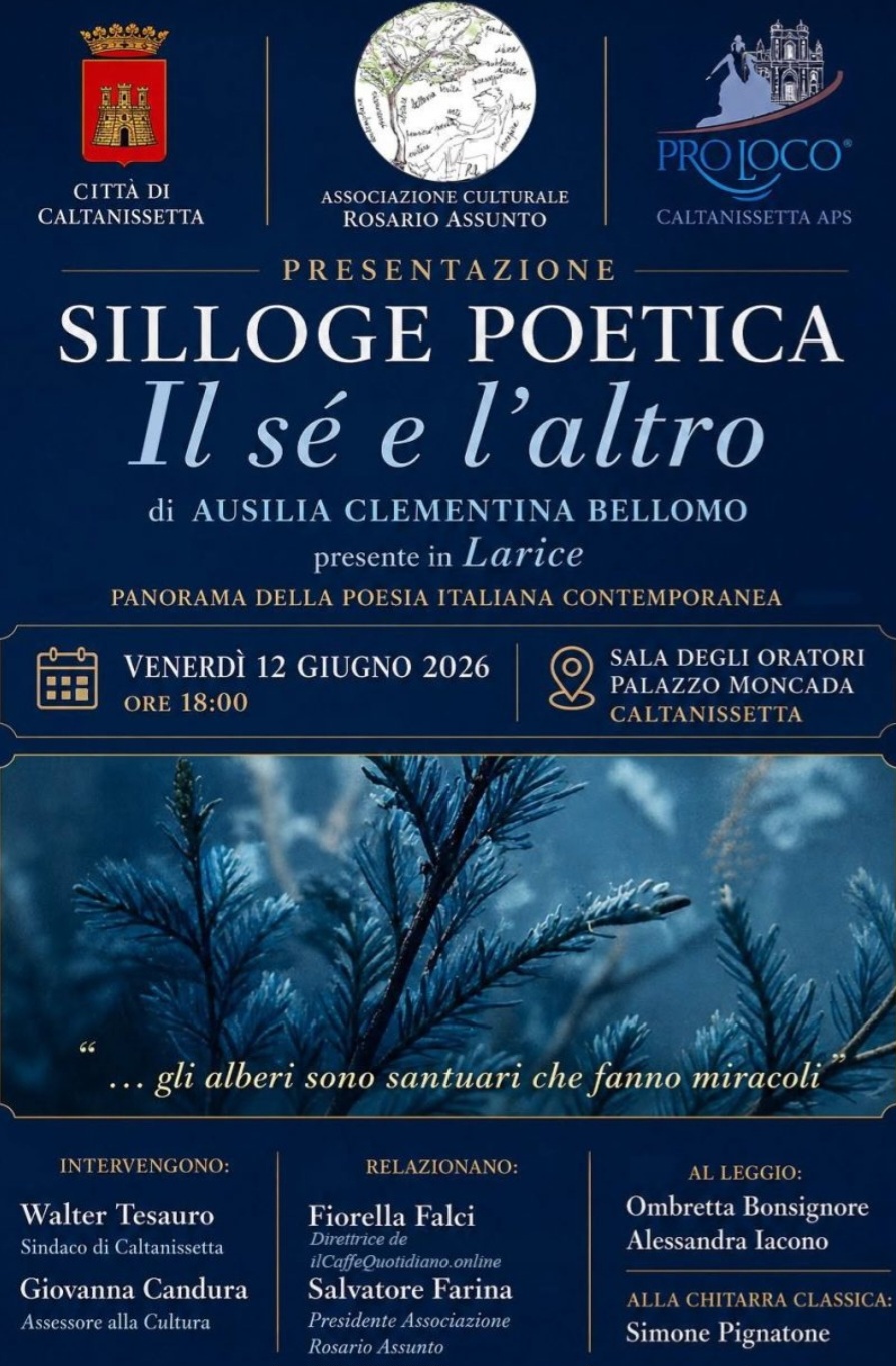 Caltanissetta, a Palazzo Moncada la presentazione dell’opera poetica di Ausilia Bellomo