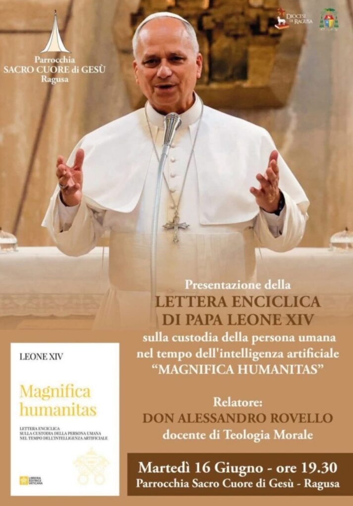 Ragusa, presentazione dell’enciclica “Magnifica Humanitas” su intelligenza artificiale e persona umana