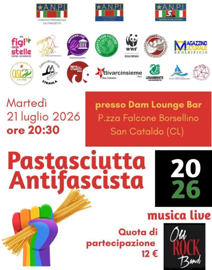 San Cataldo, il 21 luglio torna la Pastasciutta Antifascista