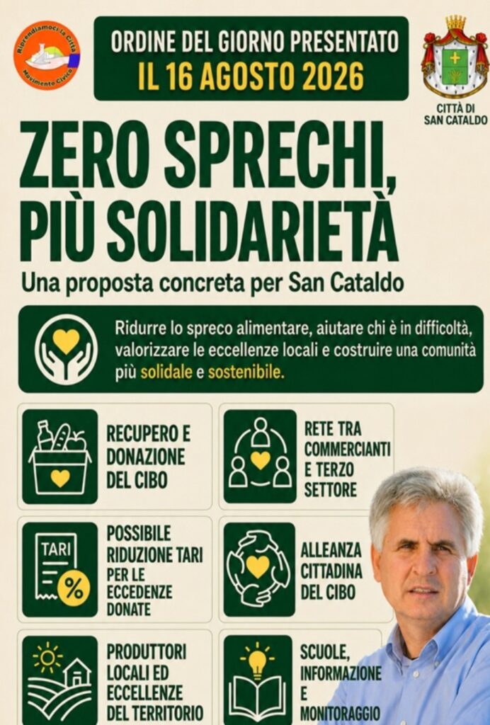 San Cataldo, proposta contro lo spreco alimentare