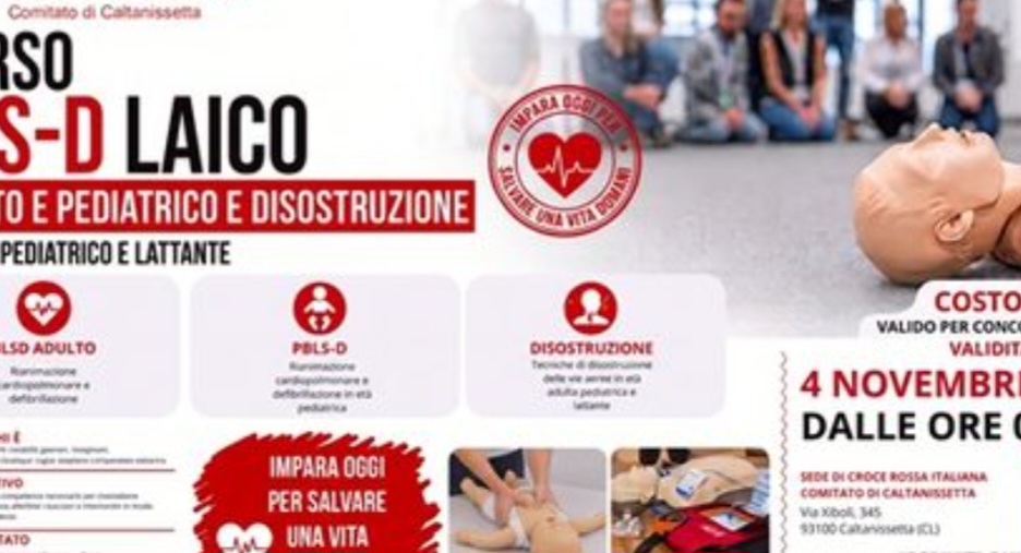 Caltanissetta, corso di primo soccorso della Croce Rossa: appuntamento il 4 novembre